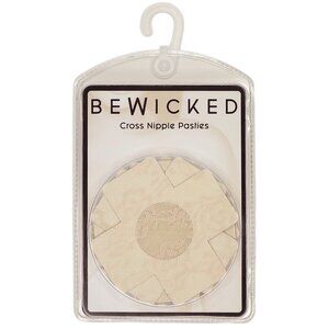 X Cross Shaped Self Adhesive Lace Pasties - Nude